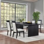 BROOKMEAD 5-PIECE EXTENSION LEAF DINING TABLE SET BLACK