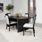 BROOKMEAD 5-PIECE EXTENSION LEAF DINING TABLE SET BLACK