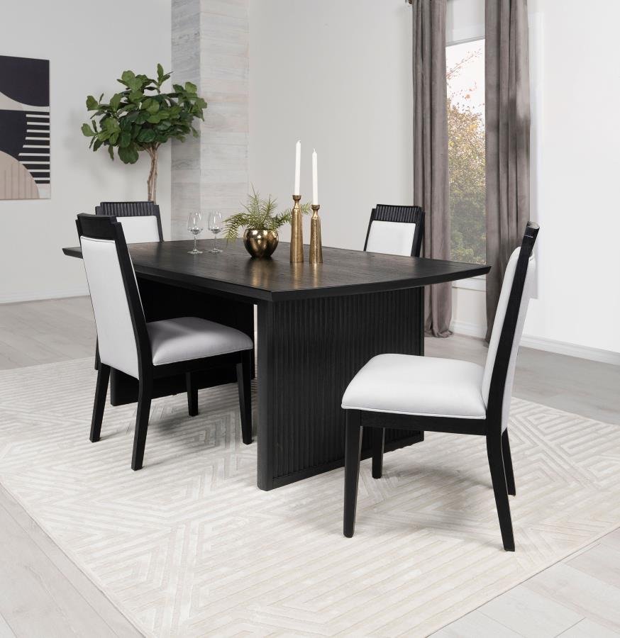 108231-S5_01x900.jpg BROOKMEAD 5-PIECE EXTENSION LEAF DINING TABLE SET BLACK - Image 1