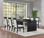 BROOKMEAD 7-PIECE EXTENSION LEAF DINING TABLE SET BLACK