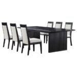 BROOKMEAD 7-PIECE EXTENSION LEAF DINING TABLE SET BLACK - Image 2