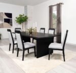 BROOKMEAD 7-PIECE EXTENSION LEAF DINING TABLE SET BLACK