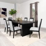 BROOKMEAD 7-PIECE EXTENSION LEAF DINING TABLE SET BLACK