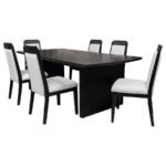 BROOKMEAD 7-PIECE EXTENSION LEAF DINING TABLE SET BLACK - Image 2