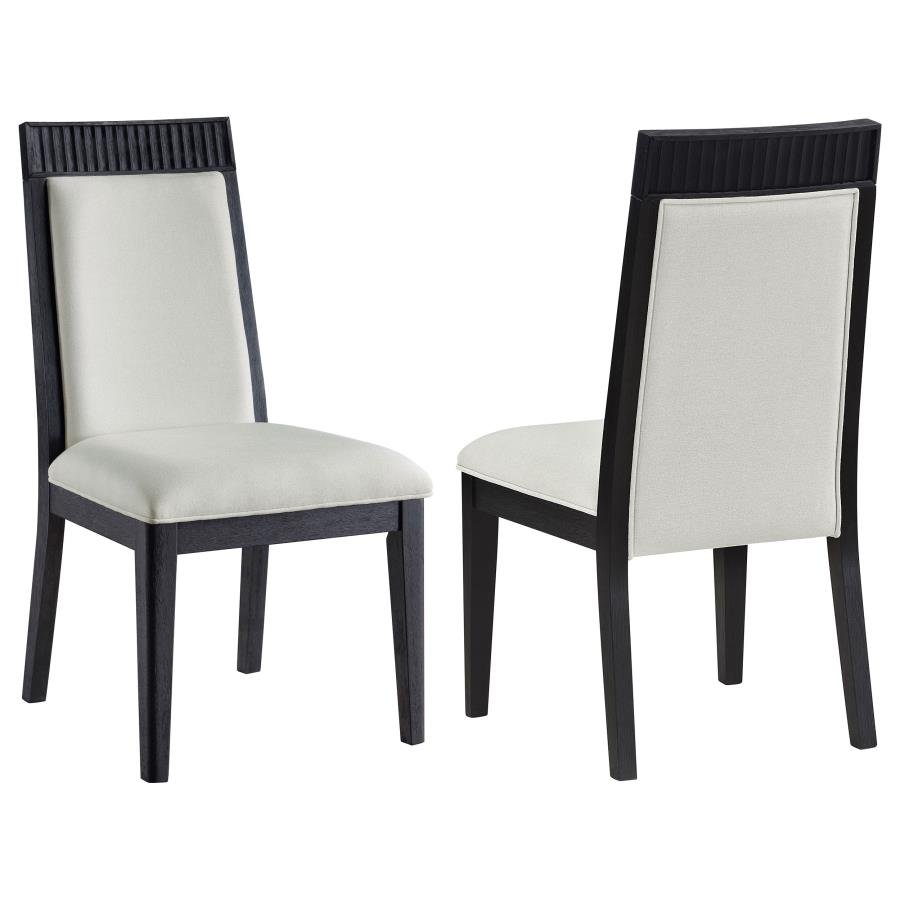 108233_001x900.jpg BROOKMEAD DINING SIDE CHAIR IVORY AND BLACK (SET OF 2) - Image 1