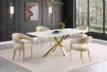 GALIANO VELVET UPHOLSTERED DINING ARM CHAIR BEIGE (SET OF 2) - Image 14