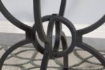 AVIANO ROUND 48-INCH GLASS TOP METAL DINING TABLE GUNMETAL - Image 7