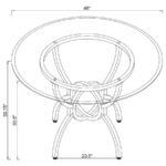 AVIANO ROUND 48-INCH GLASS TOP METAL DINING TABLE GUNMETAL - Image 8
