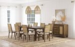 MATISSE RECTANGULAR 94-INCH WOOD DINING TABLE LIGHT BROWN - Image 13