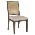 MATISSE WOVEN RATTAN BACK DINING SIDE CHAIR BROWN (SET OF 2) - Image 3