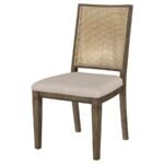 MATISSE WOVEN RATTAN BACK DINING SIDE CHAIR BROWN (SET OF 2) - Image 5