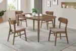 DORTCH 5-PIECE OVAL SOLID WOOD DINING SET WALNUT