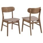 DORTCH DINING SIDE CHAIR WALNUT AND BROWN (SET OF 2)