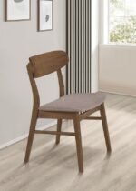DORTCH DINING SIDE CHAIR WALNUT AND BROWN (SET OF 2) - Image 2