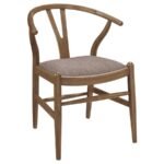 DINAH 5-PIECE ROUND SOLID WOOD DINING SET WALNUT - Image 6