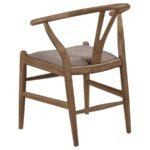 DINAH 5-PIECE ROUND SOLID WOOD DINING SET WALNUT - Image 8