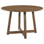 DINAH ROUND 47-INCH SOLID WOOD DINING TABLE WALNUT