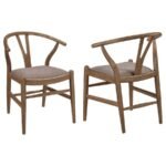 DINAH WOOD WISHBONE DINING SIDE CHAIR WALNUT (SET OF 2)