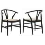 CRESTMONT WOOD WISHBONE DINING SIDE CHAIR BLACK (SET OF 2)