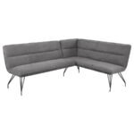 DODSON FABRIC UPHOLSTERED L-SHAPED NOOK DINING BENCH GREY