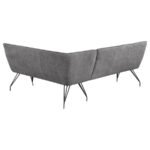 DODSON FABRIC UPHOLSTERED L-SHAPED NOOK DINING BENCH GREY - Image 4