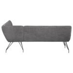 DODSON FABRIC UPHOLSTERED L-SHAPED NOOK DINING BENCH GREY - Image 5