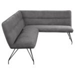 DODSON FABRIC UPHOLSTERED L-SHAPED NOOK DINING BENCH GREY - Image 6
