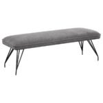 DODSON FABRIC UPHOLSTERED DINING BENCH GREY