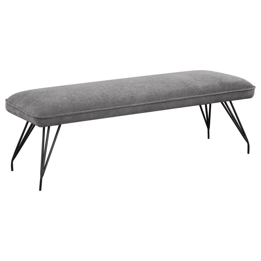 108487_02x900.jpg DODSON FABRIC UPHOLSTERED DINING BENCH GREY - Image 1