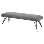 DODSON FABRIC UPHOLSTERED DINING BENCH GREY - Image 4