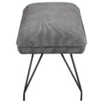 DODSON FABRIC UPHOLSTERED DINING BENCH GREY - Image 5