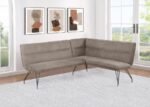 DODSON FABRIC UPHOLSTERED L-SHAPED NOOK DINING BENCH TAUPE - Image 2