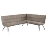 DODSON FABRIC UPHOLSTERED L-SHAPED NOOK DINING BENCH TAUPE