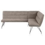 DODSON FABRIC UPHOLSTERED L-SHAPED NOOK DINING BENCH TAUPE - Image 3