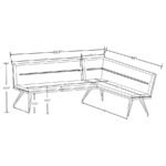 DODSON FABRIC UPHOLSTERED L-SHAPED NOOK DINING BENCH TAUPE - Image 8