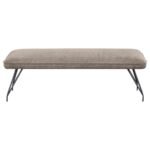 DODSON FABRIC UPHOLSTERED DINING BENCH TAUPE - Image 3
