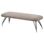 DODSON FABRIC UPHOLSTERED DINING BENCH TAUPE - Image 4