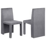 TORDERA VELVET UPHOLSTERED DINING SIDE CHAIR GREY (SET OF 2)