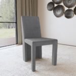 TORDERA VELVET UPHOLSTERED DINING SIDE CHAIR GREY (SET OF 2) - Image 2