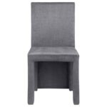 TORDERA VELVET UPHOLSTERED DINING SIDE CHAIR GREY (SET OF 2) - Image 4