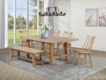 MIDDLETON 6-PIECE EXTENSION LEAF DINING SET NATURAL BROWN