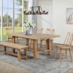 MIDDLETON 6-PIECE EXTENSION LEAF DINING SET NATURAL BROWN