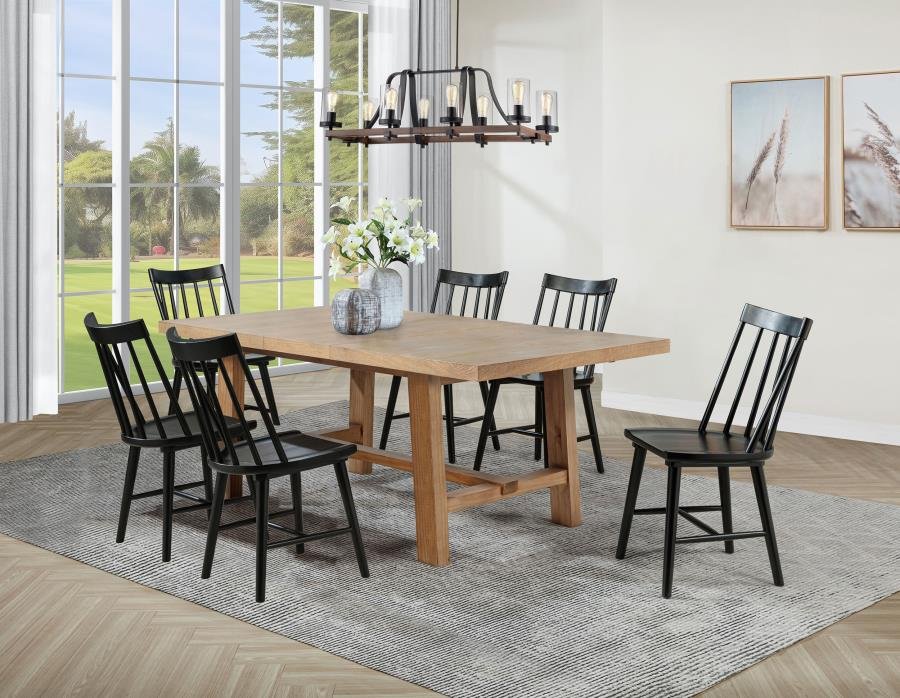 108540-S7B_01x900.jpg MIDDLETON 7-PIECE EXTENSION LEAF DINING SET BROWN AND BLACK - Image 1