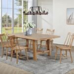 MIDDLETON 7-PIECE EXTENSION LEAF DINING SET NATURAL BROWN