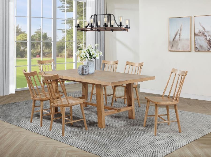 108540-S7N_01x900.jpg MIDDLETON 7-PIECE EXTENSION LEAF DINING SET NATURAL BROWN - Image 1