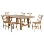 MIDDLETON 7-PIECE EXTENSION LEAF DINING SET NATURAL BROWN - Image 2