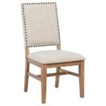 MIDDLETON 7-PIECE EXTENSION LEAF DINING SET BROWN AND BEIGE - Image 6