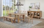MIDDLETON 76-INCH EXTENSION LEAF DINING TABLE NATURAL BROWN - Image 12