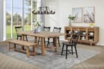 MIDDLETON 76-INCH EXTENSION LEAF DINING TABLE NATURAL BROWN - Image 13