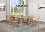 MIDDLETON 7-PIECE EXTENSION LEAF DINING SET NATURAL BROWN